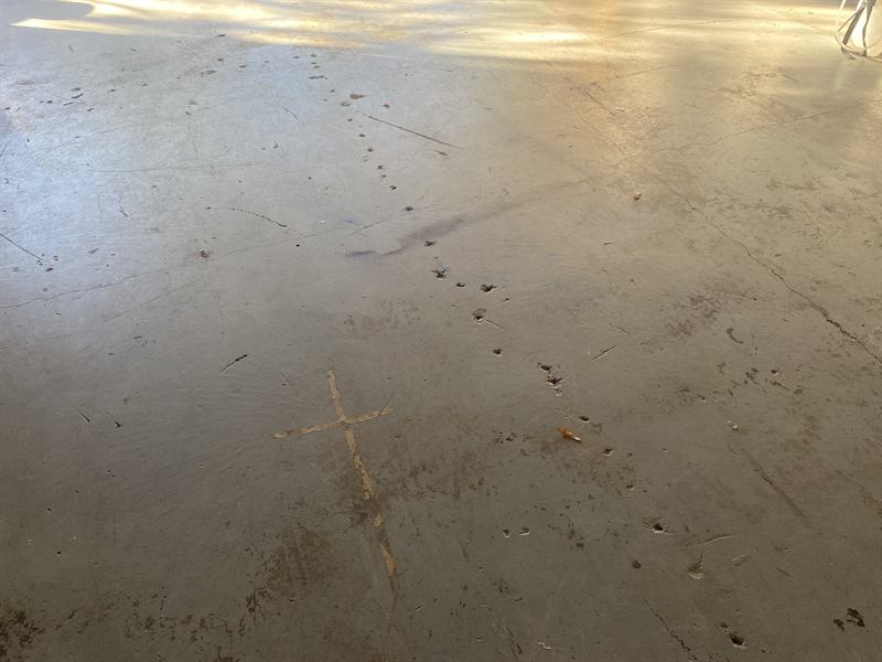 1. Before: bare, stained slab