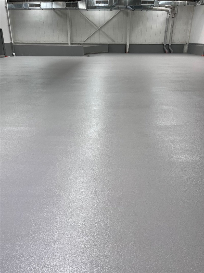 Finished grey epoxy floor