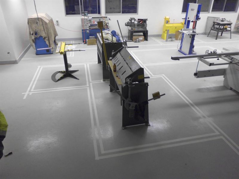 Machine zones set out before linemarking
