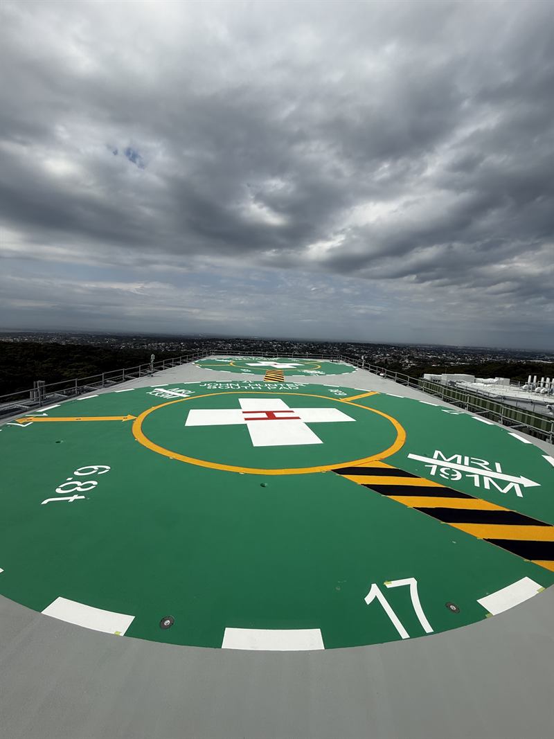 Helipad under an overcast sky
