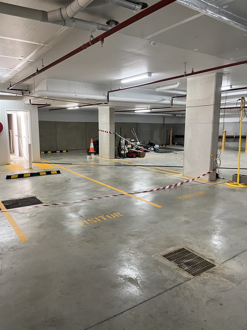 Carpark bays and wheel stops